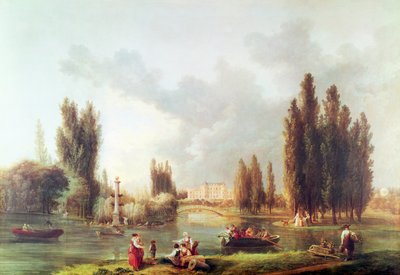 Het Park en Kasteel van Mereville door Hubert Robert